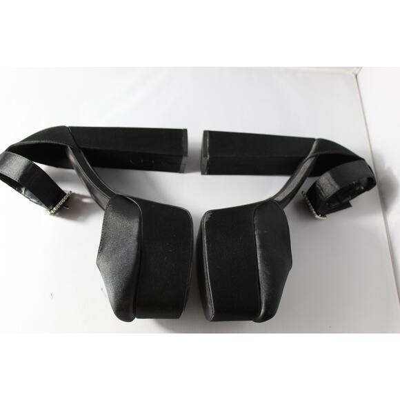 Simmi London Adley Heel in Black Satin Chunky Platform US 8 - Picture 11 of 12